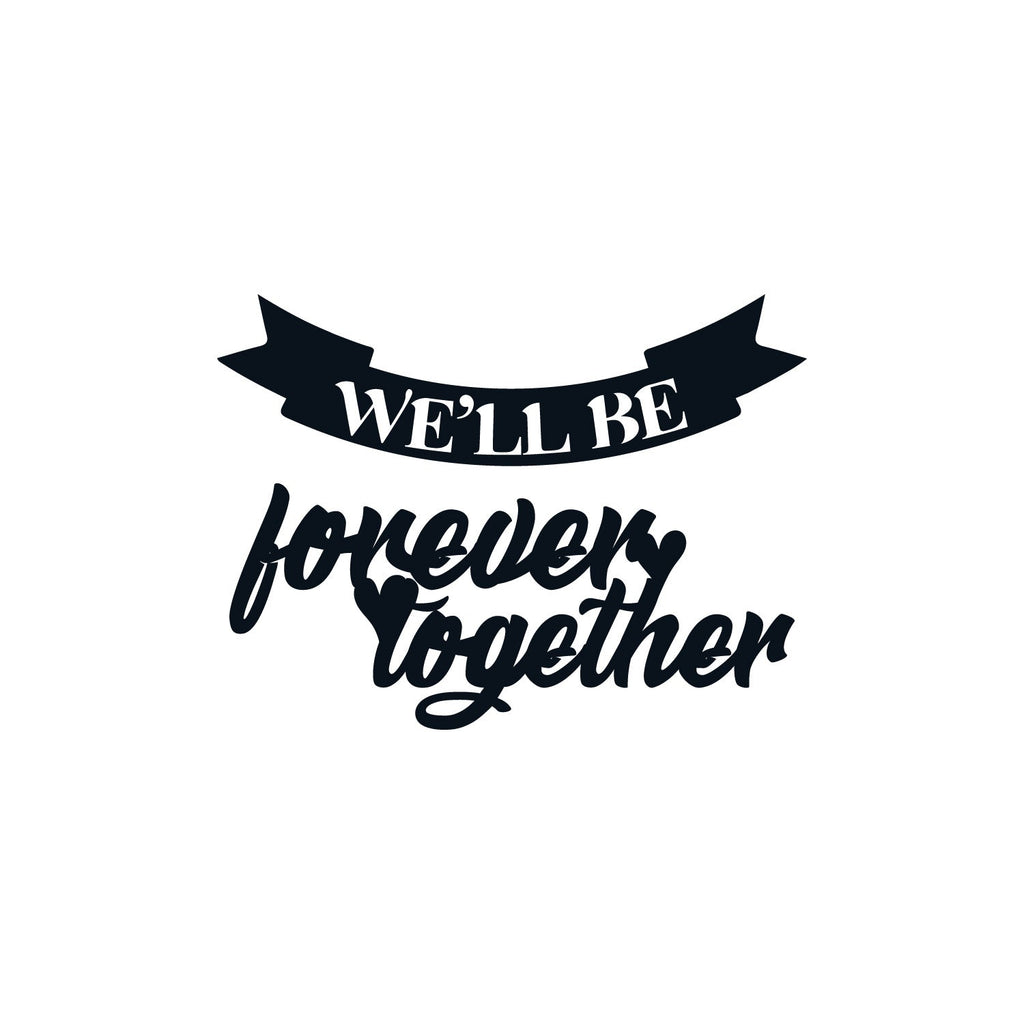 We Will Be Forever Together Love Theme Black Engineered Wood Wall Art Cutout, Ready To Hang Home Decor Kafalo