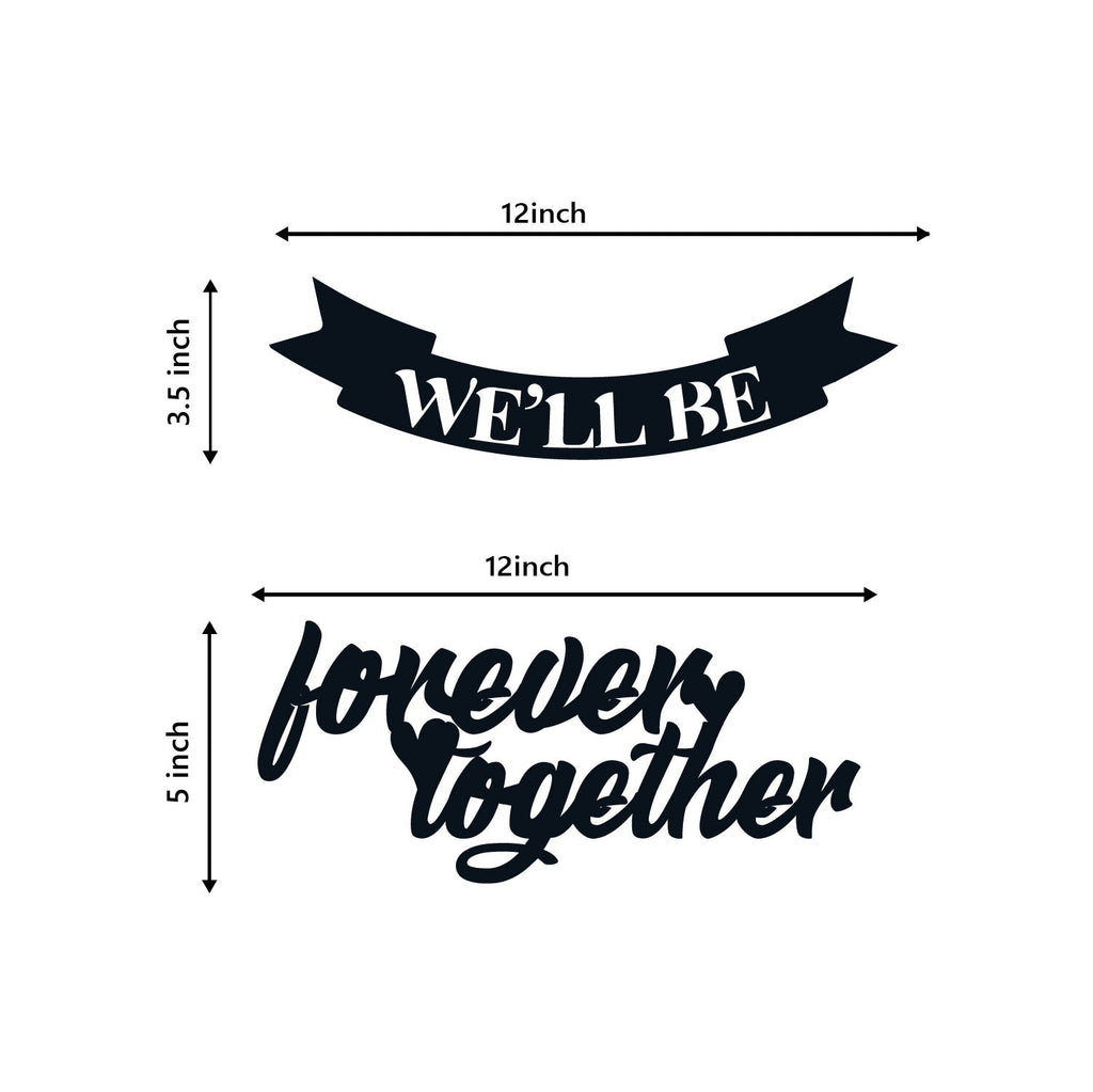 We Will Be Forever Together Love Theme Black Engineered Wood Wall Art Cutout, Ready To Hang Home Decor Kafalo