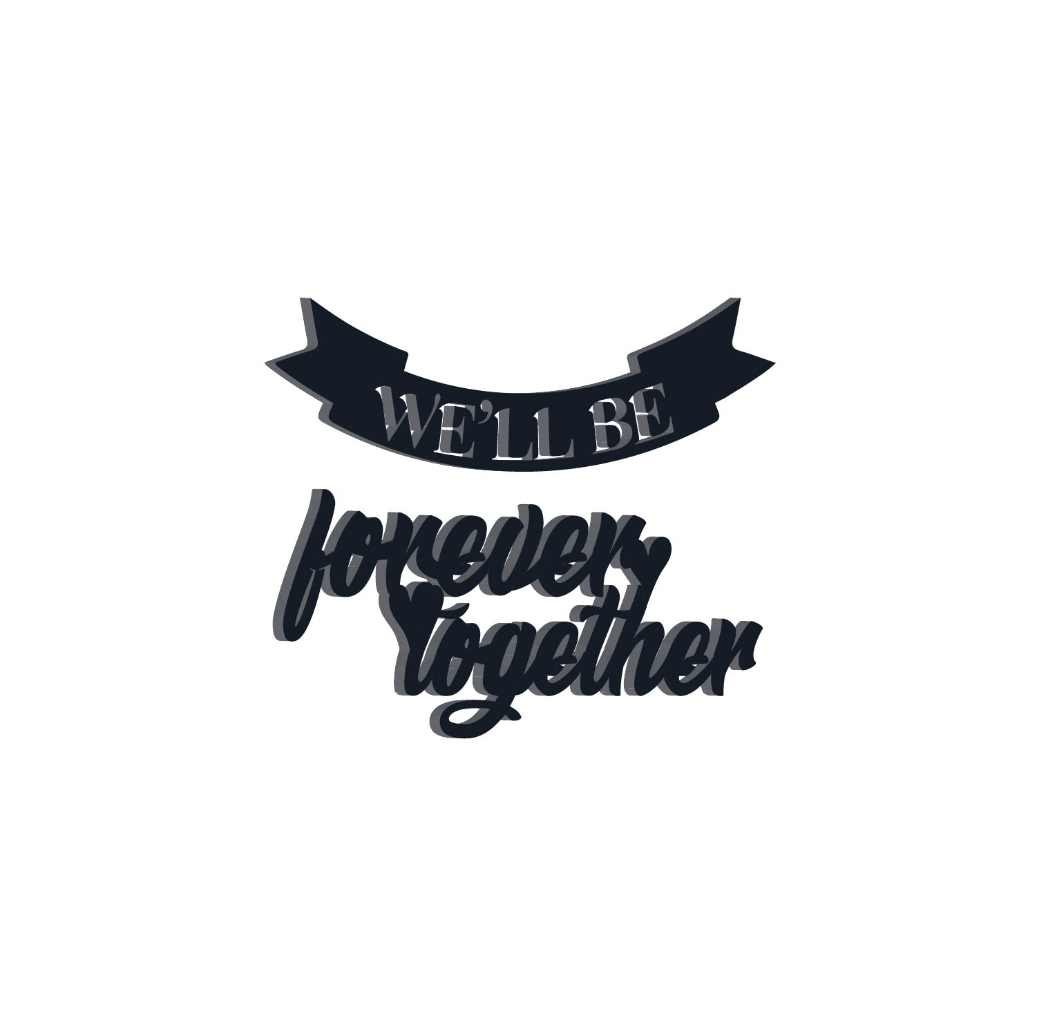 We Will Be Forever Together Love Theme Black Engineered Wood Wall Art Cutout, Ready To Hang Home Decor Kafalo