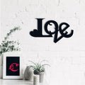 Love With Heart Love Theme Black Engineered Wood Wall Art Cutout, Ready To Hang Home Decor Kafalo