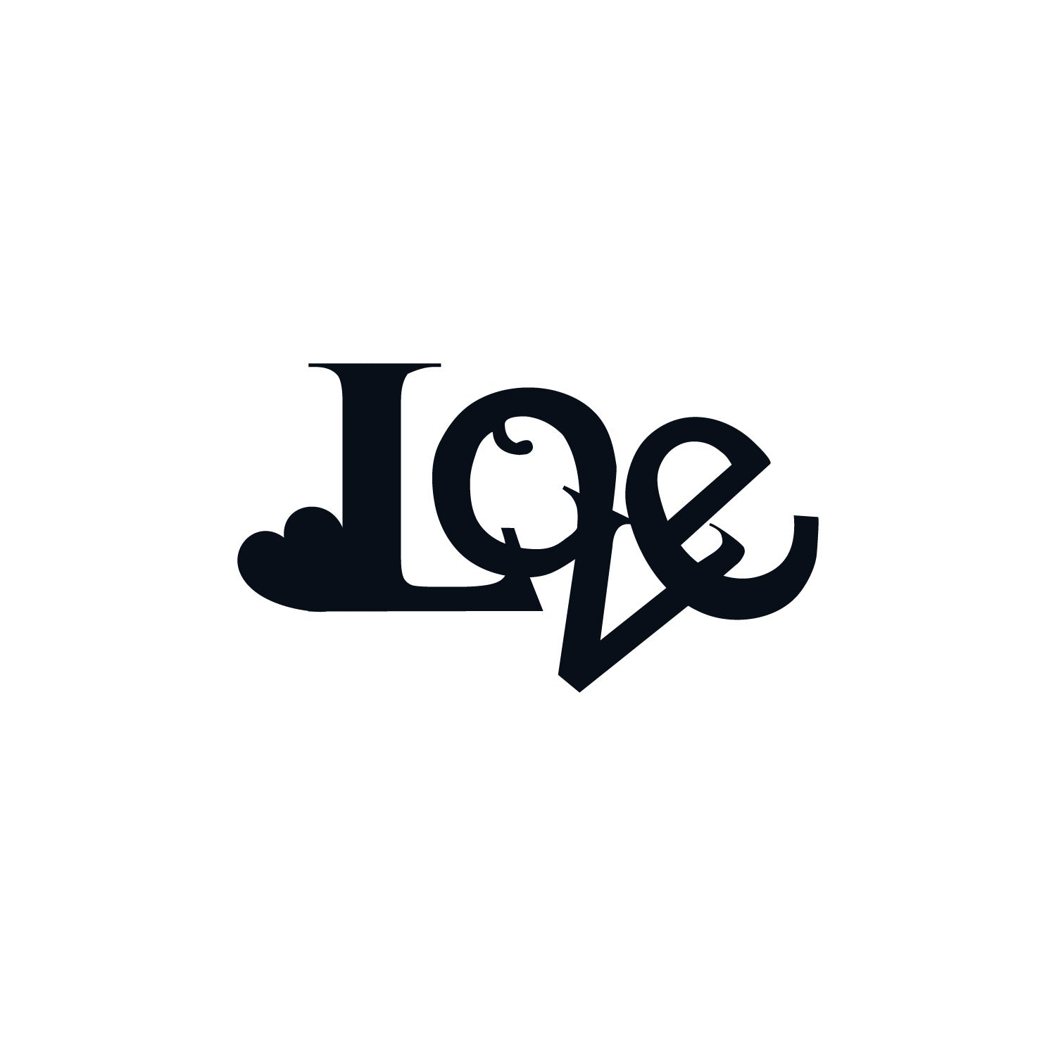 Love With Heart Love Theme Black Engineered Wood Wall Art Cutout, Ready To Hang Home Decor Kafalo