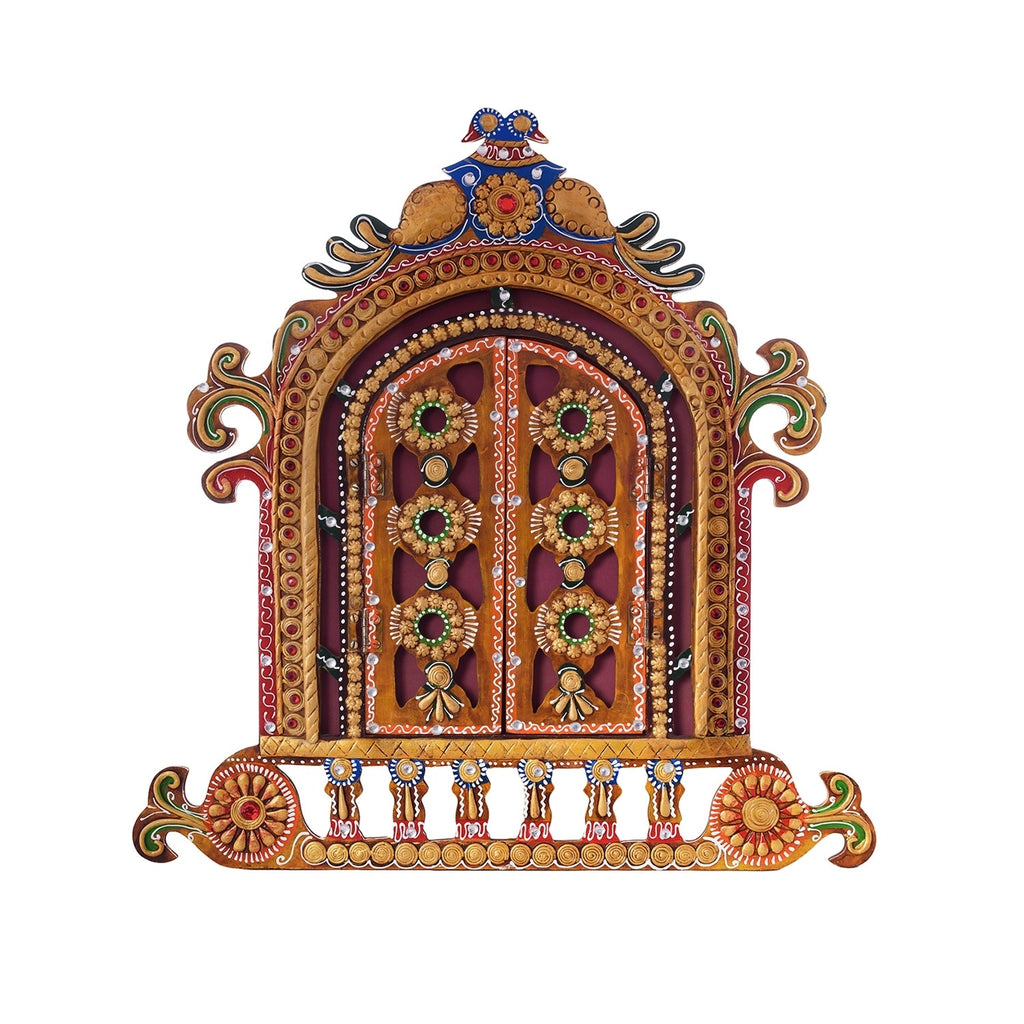 Decorative Handcrafted Papier-Mache Wooden Jharokha Wall Hanging Kafalo