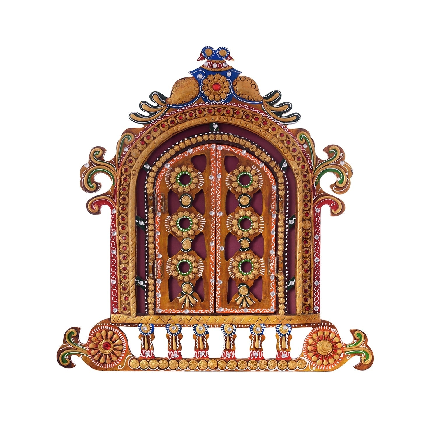 Decorative Handcrafted Papier-Mache Wooden Jharokha Wall Hanging Kafalo