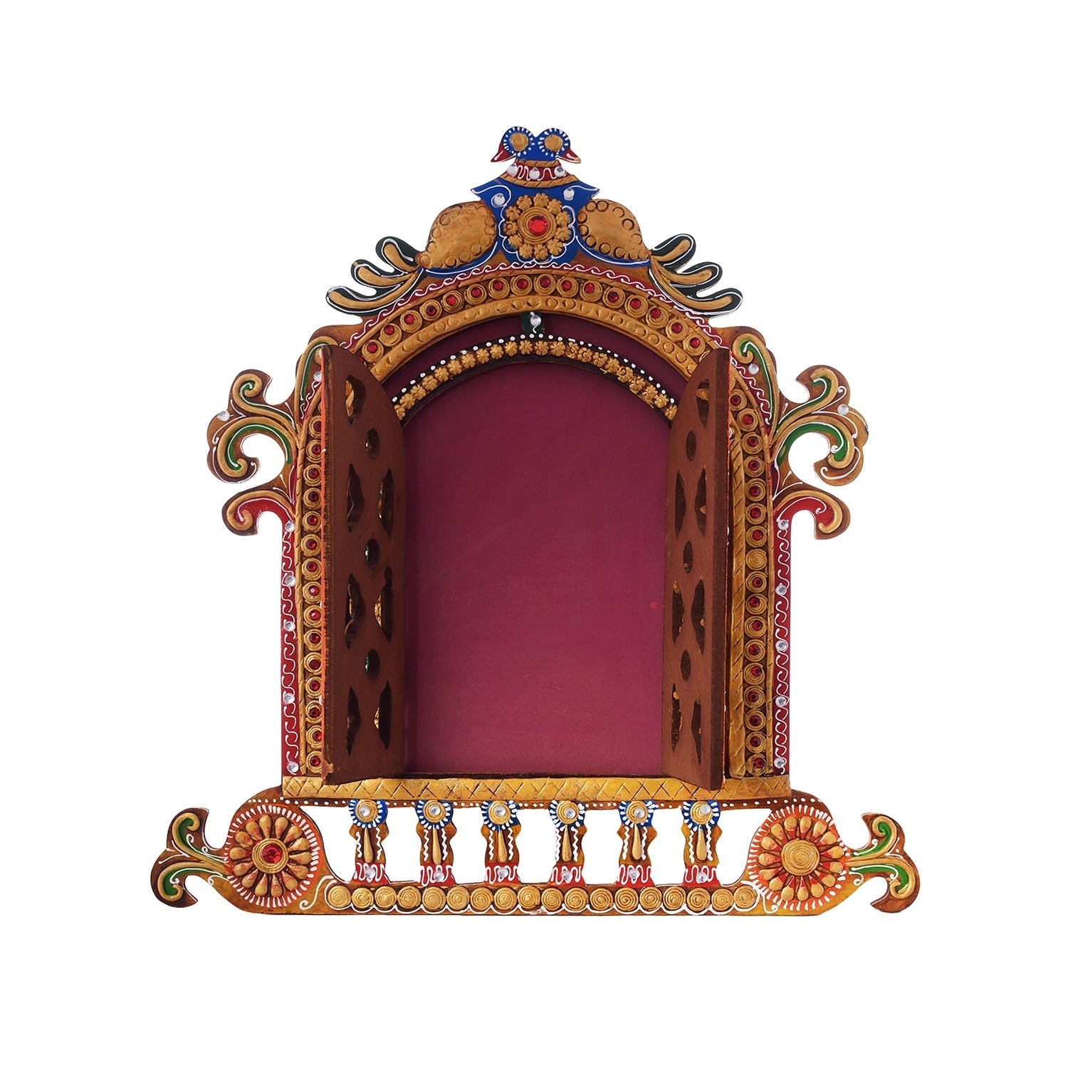 Decorative Handcrafted Papier-Mache Wooden Jharokha Wall Hanging Kafalo