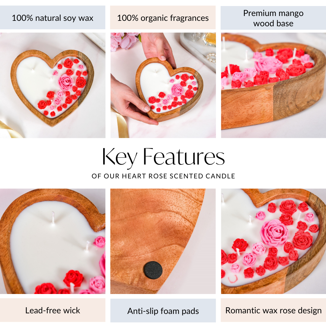 Heart Rose Scented Candle Nestasia