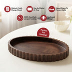 Scallop Rim Nero Platter Oval 35x25cm Nestasia