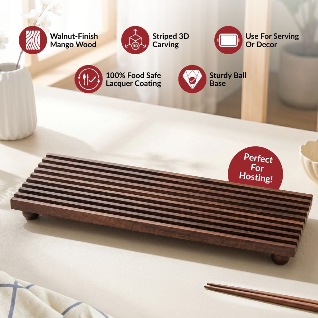Nero Mango Wood Serving Platter 40x15cm Nestasia