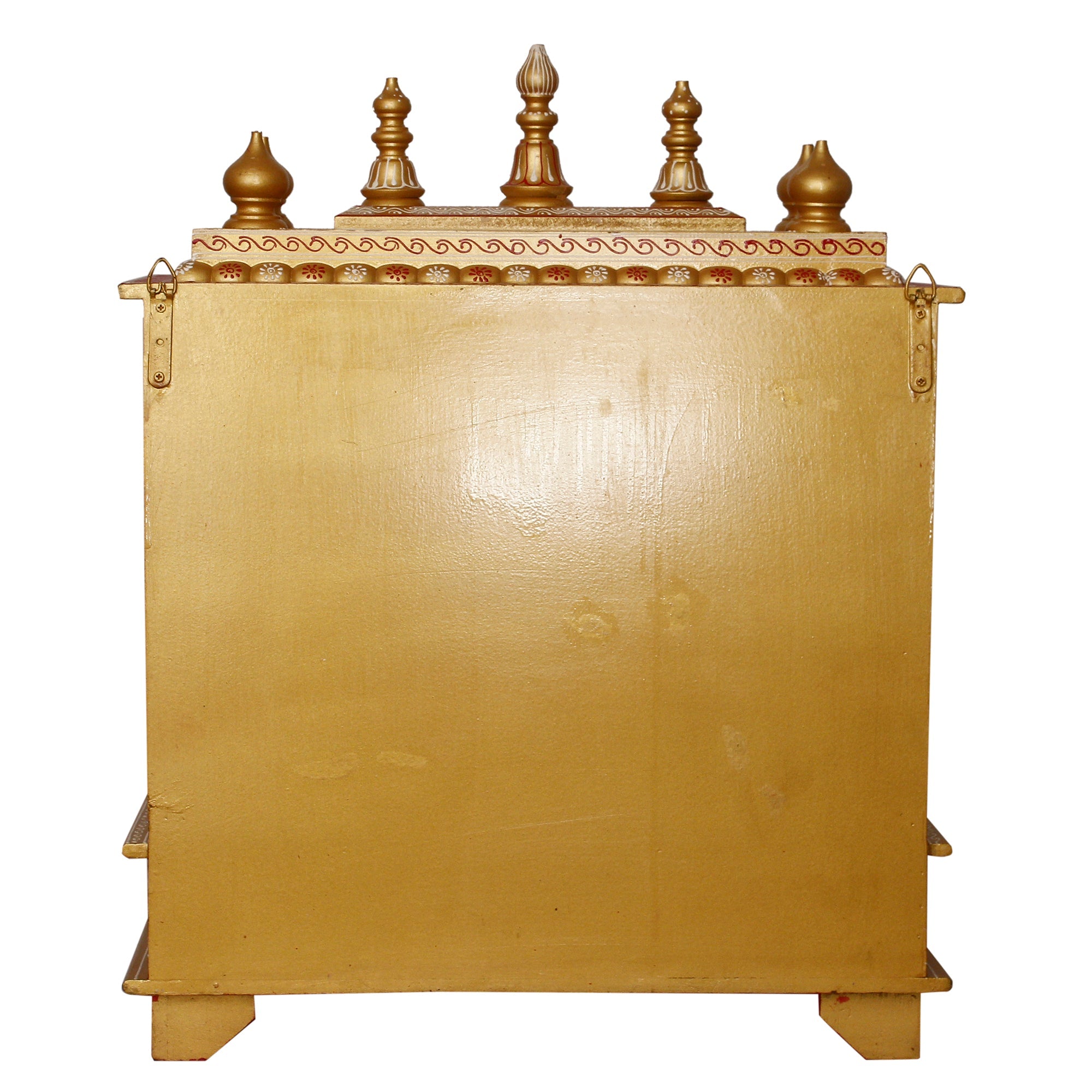 Golden and Yellow Wooden Pooja Temple/Mandir with Storage Option Kafalo