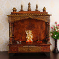 Brown Wooden Pooja Temple/Mandir with Storage Option Kafalo