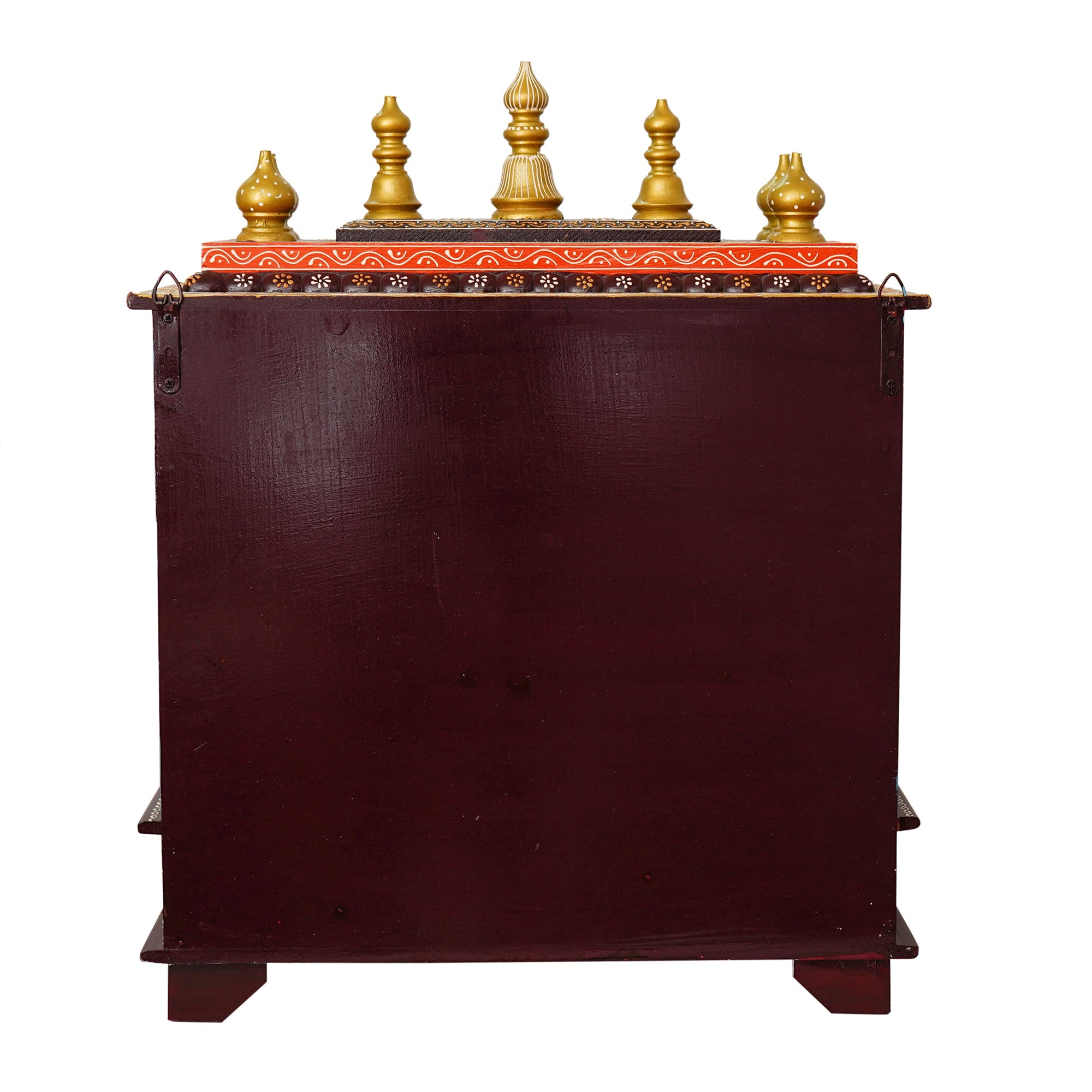Multicolor Wooden multicolor Pooja Temple/Mandir with Door and Storage Option Kafalo