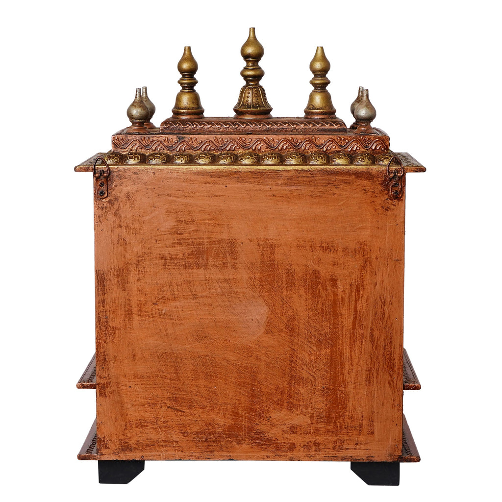 Brown Wooden Pooja Temple/Mandir with Storage Option Kafalo