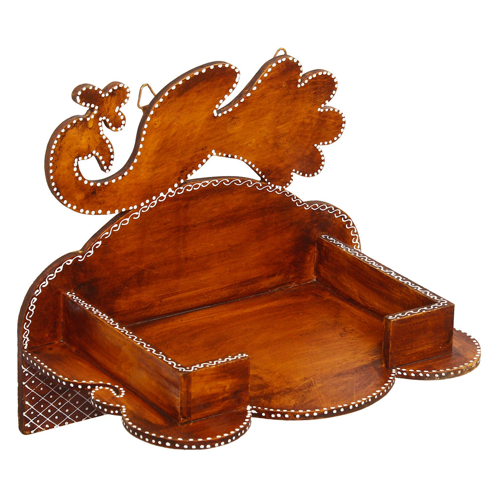 Brown MDF Wooden Pooja Temple/Mandir Kafalo