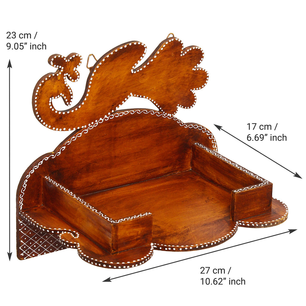 Brown MDF Wooden Pooja Temple/Mandir Kafalo