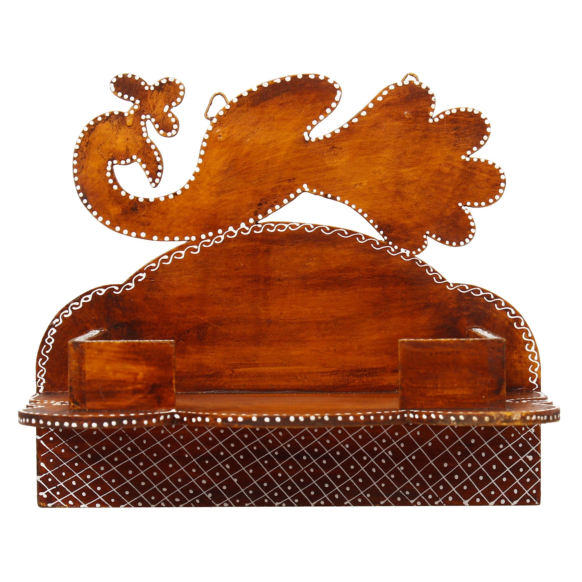 Brown MDF Wooden Pooja Temple/Mandir Kafalo
