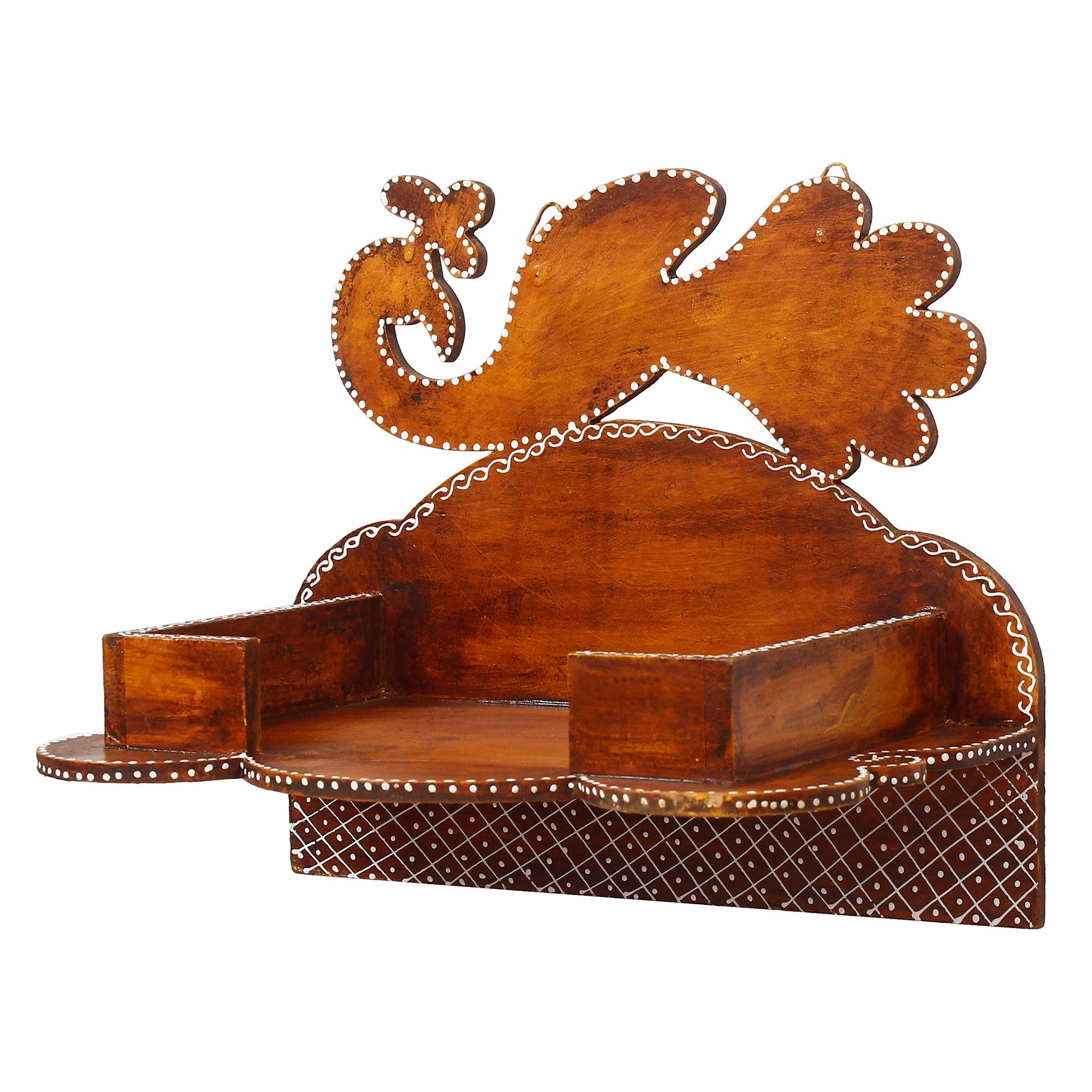 Brown MDF Wooden Pooja Temple/Mandir Kafalo