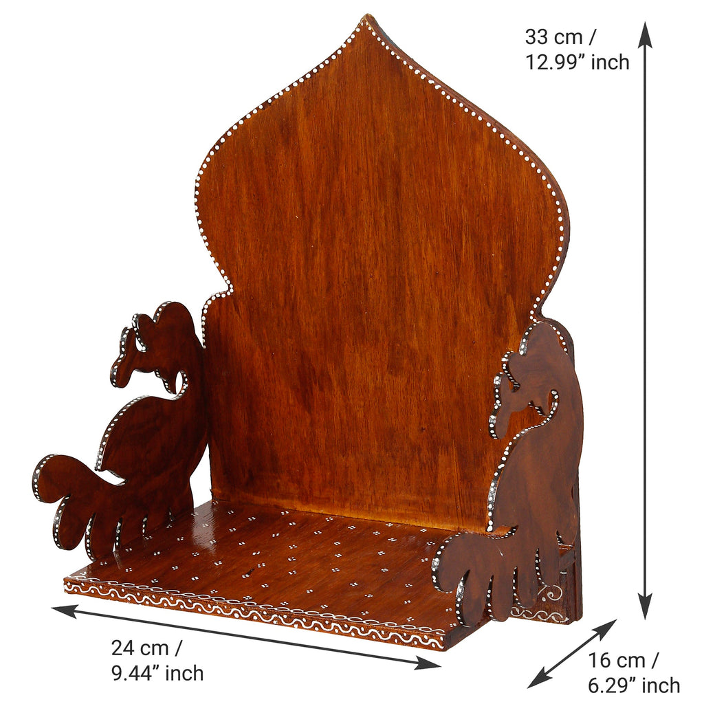 Brown MDF Wooden Pooja Temple/Mandir for Home Wall Hanging Kafalo