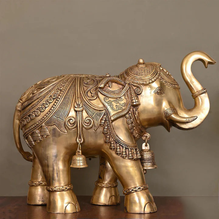 Brass Royal Elephant Statue (19.5 Inch) Vedansh Craft