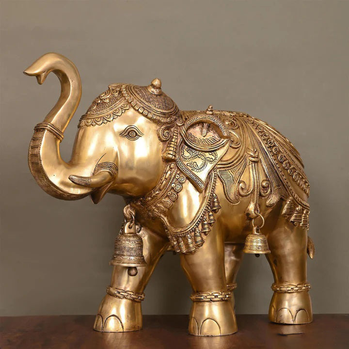 Brass Royal Elephant Statue (19.5 Inch) Vedansh Craft