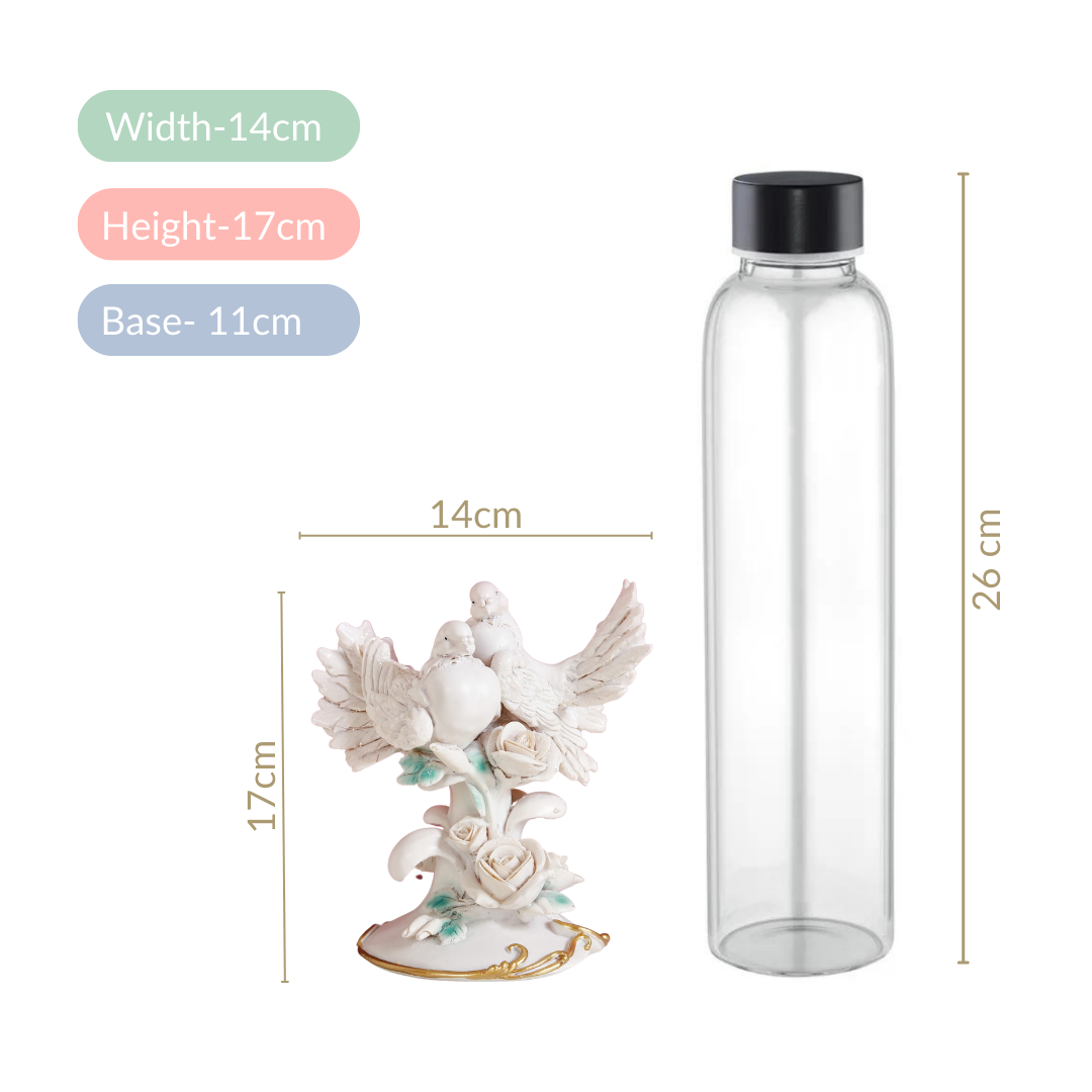Birds Couple Figurine For Home Decor White Nestasia
