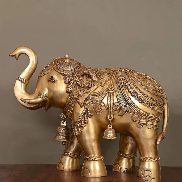 Brass Royal Elephant Statue (19.5 Inch) Vedansh Craft