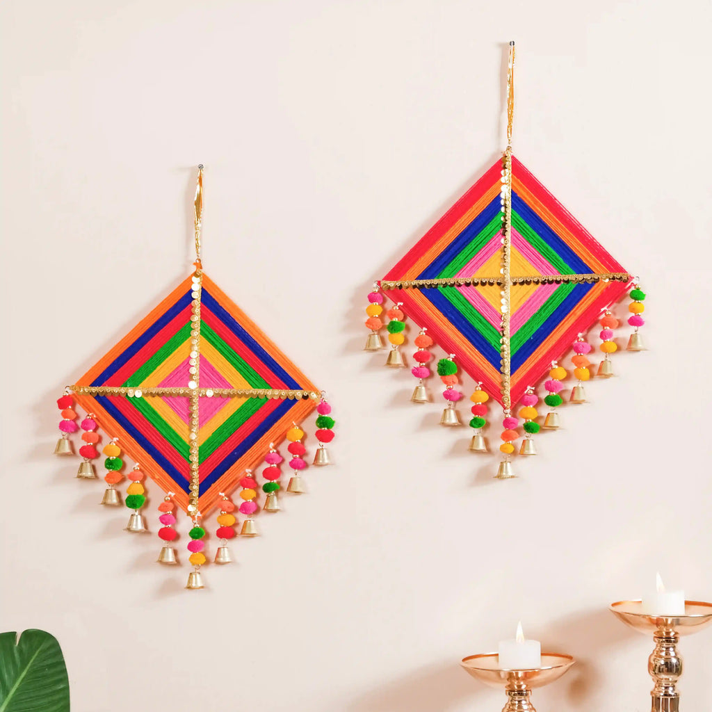 Vibrant Kite Wall Hanging Set of 2 Nestasia