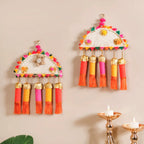 Multicolour Decorative Wall Hanging Set of 2 Nestasia