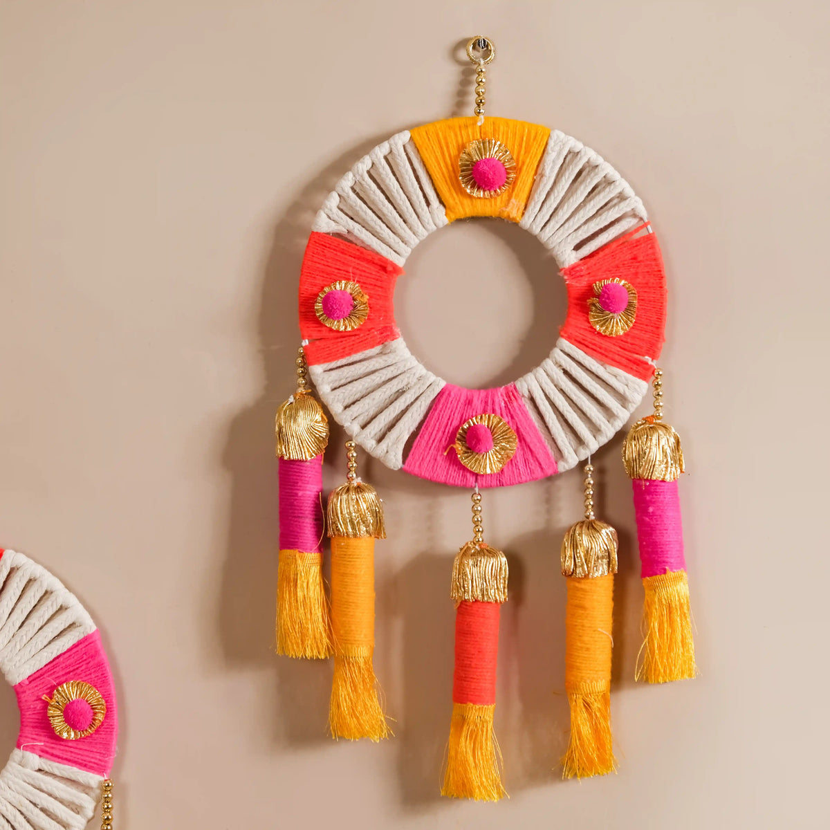 Handmade Festive Wall Hanging Set Of 2 Multicolour Nestasia
