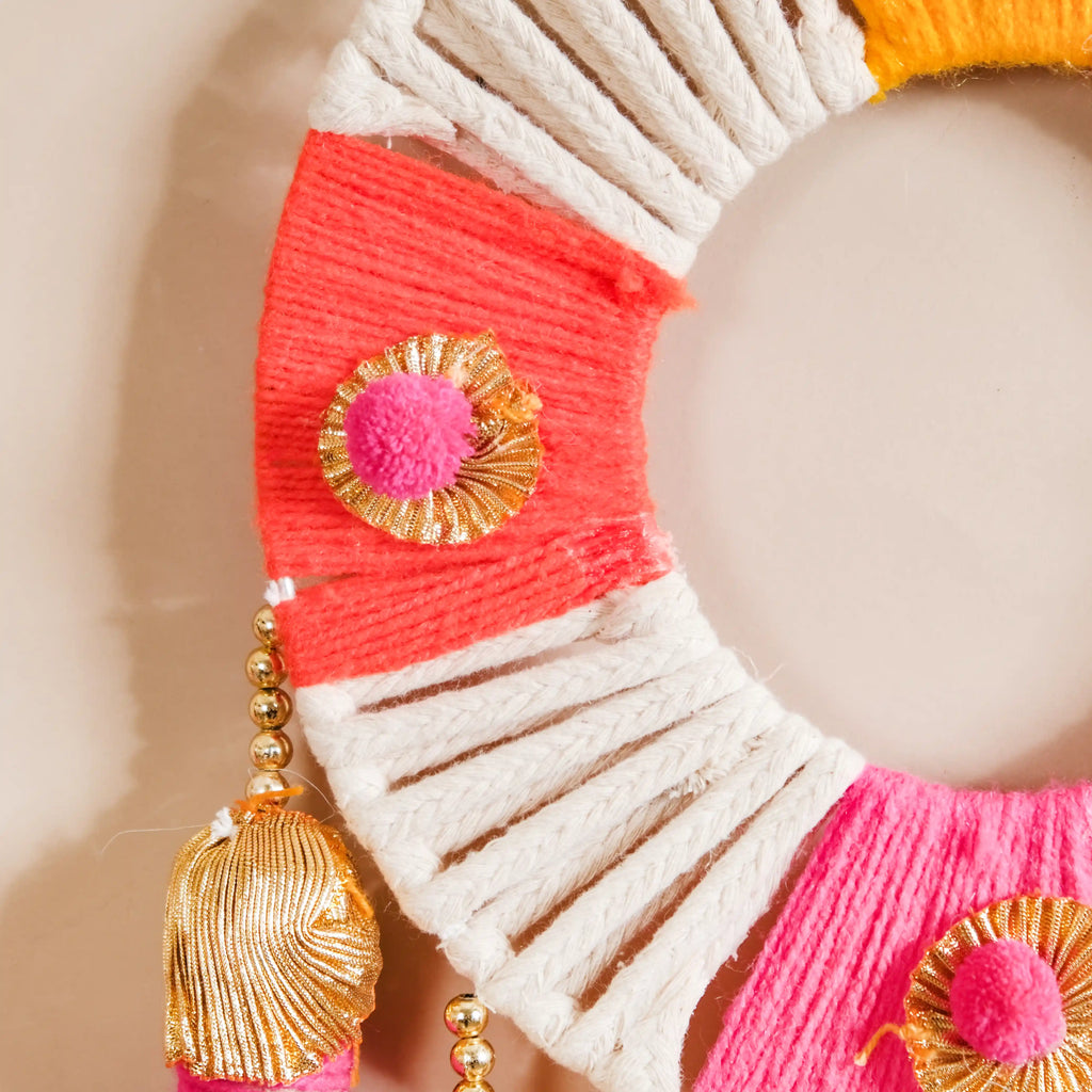 Handmade Festive Wall Hanging Set Of 2 Multicolour Nestasia