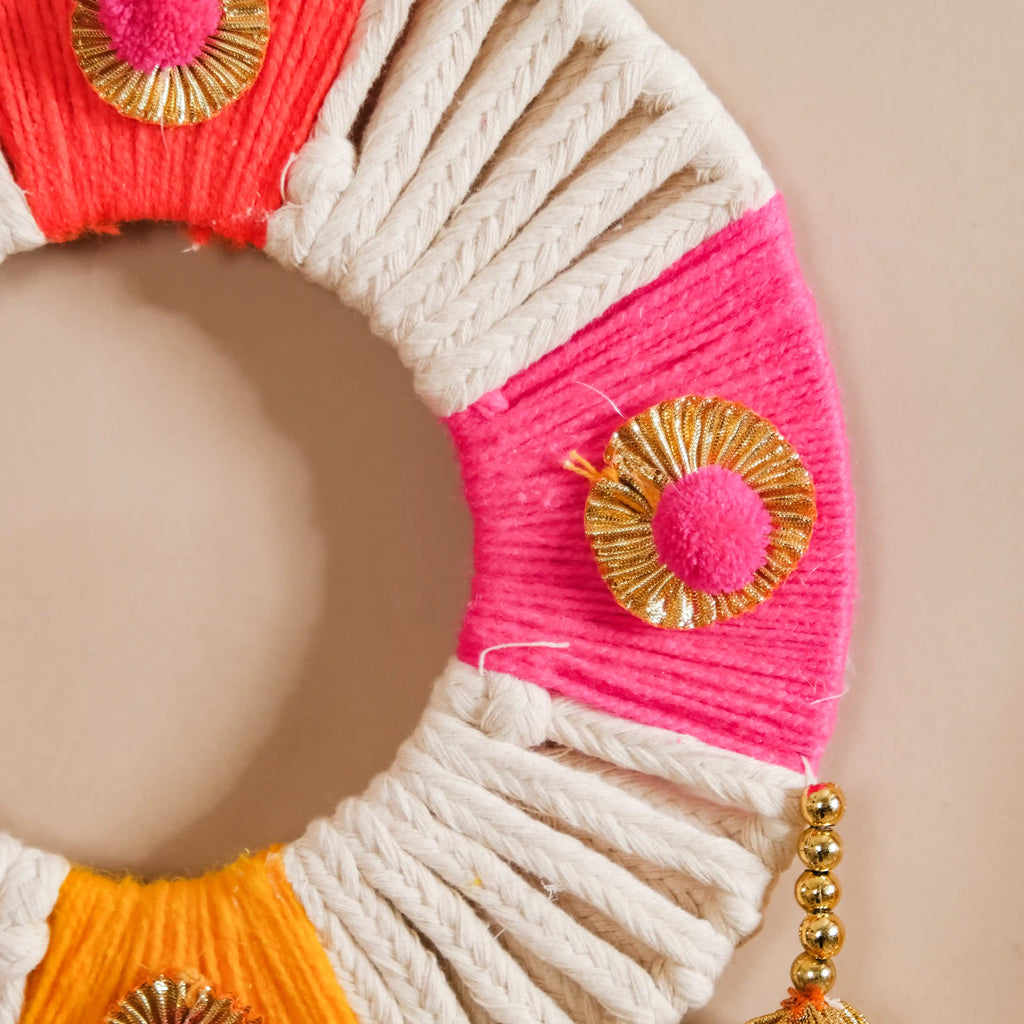 Handmade Festive Wall Hanging Set Of 2 Multicolour Nestasia