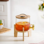 Water Dispenser With Bamboo Stand 2600ml Nestasia