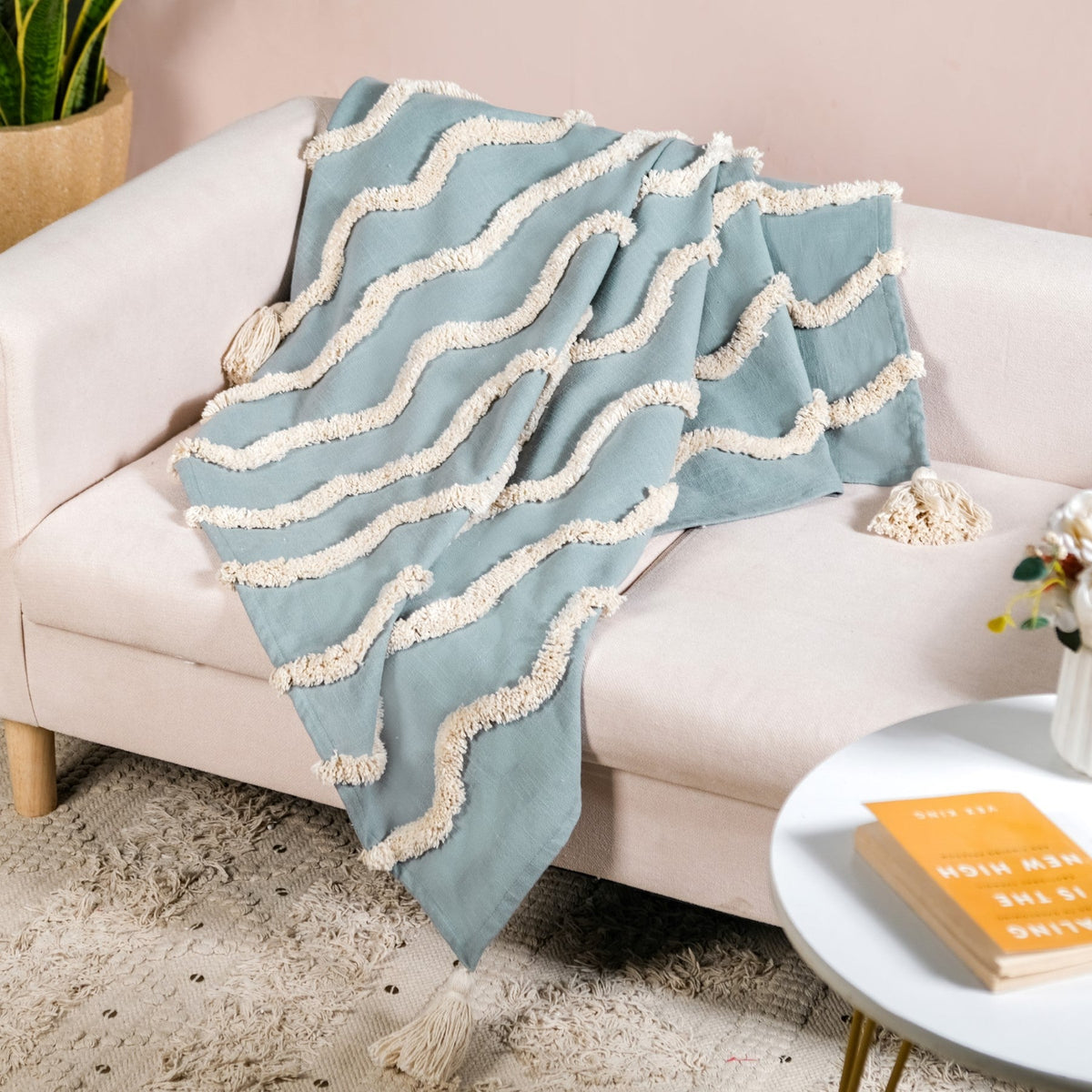 Wave And Weave Pure Cotton Throw Nestasia