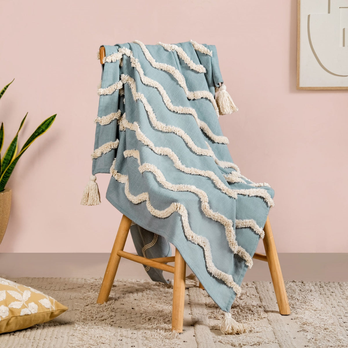 Wave And Weave Pure Cotton Throw Nestasia