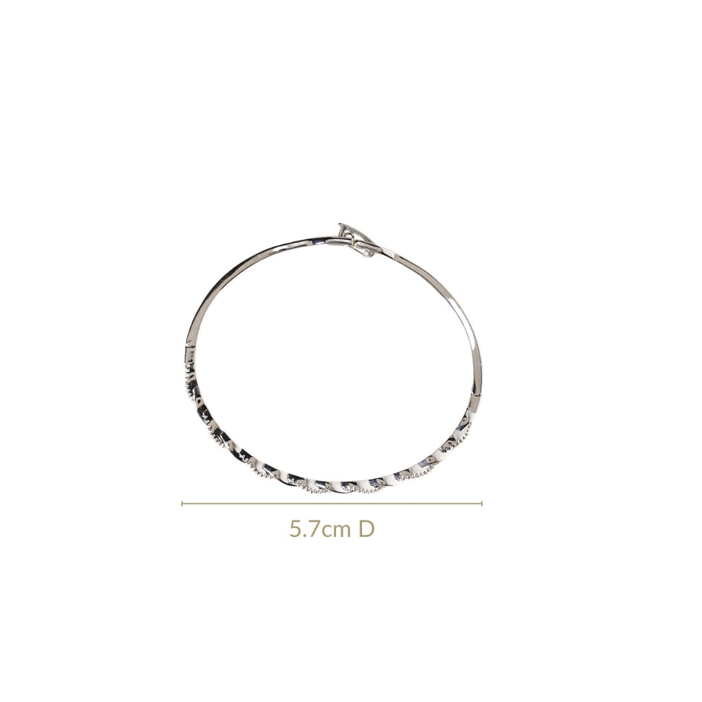 Waves And Swirls Silver Bracelet Nestasia