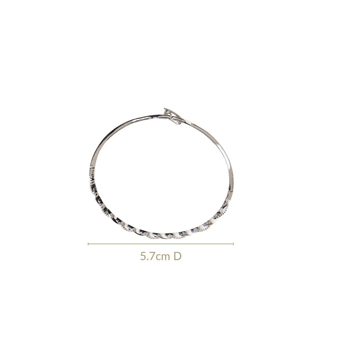 Waves And Swirls Silver Bracelet Nestasia