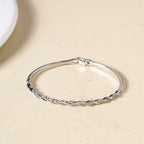 Waves And Swirls Silver Bracelet Nestasia