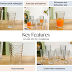 Wavy Tall Tumbler Set Of 6 450ml Nestasia