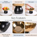 Luxe Round Decorative Bowl With Pedestal Nestasia