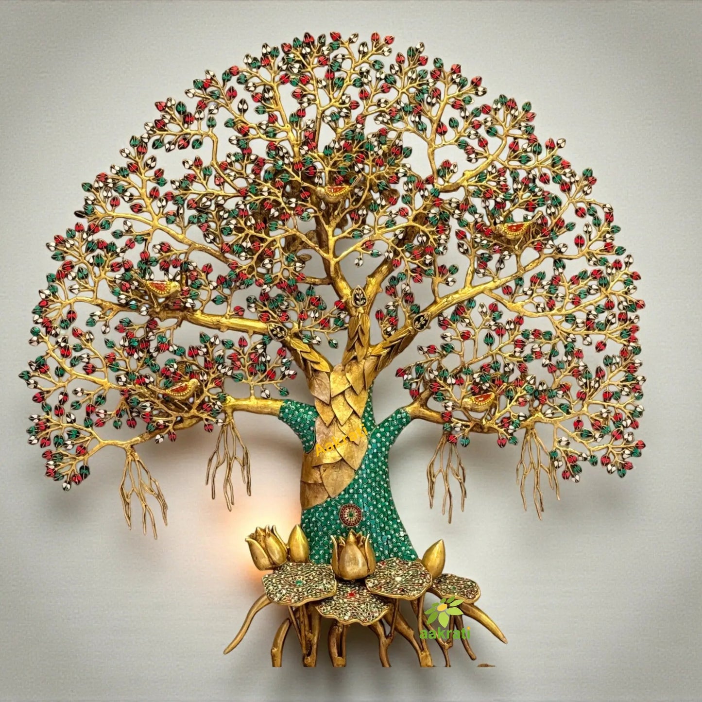 Handcrafted Brass Kalpvriksha Tree | Home & Office Décor | Brass Kalpvriksha Tree for Wealth & Prosperity