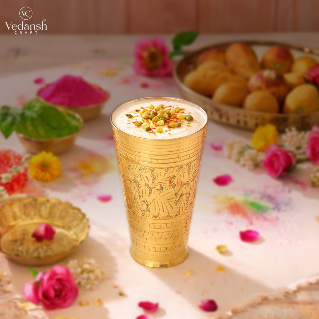 Brass Lassi Glass (5 Inch) Vedansh Craft