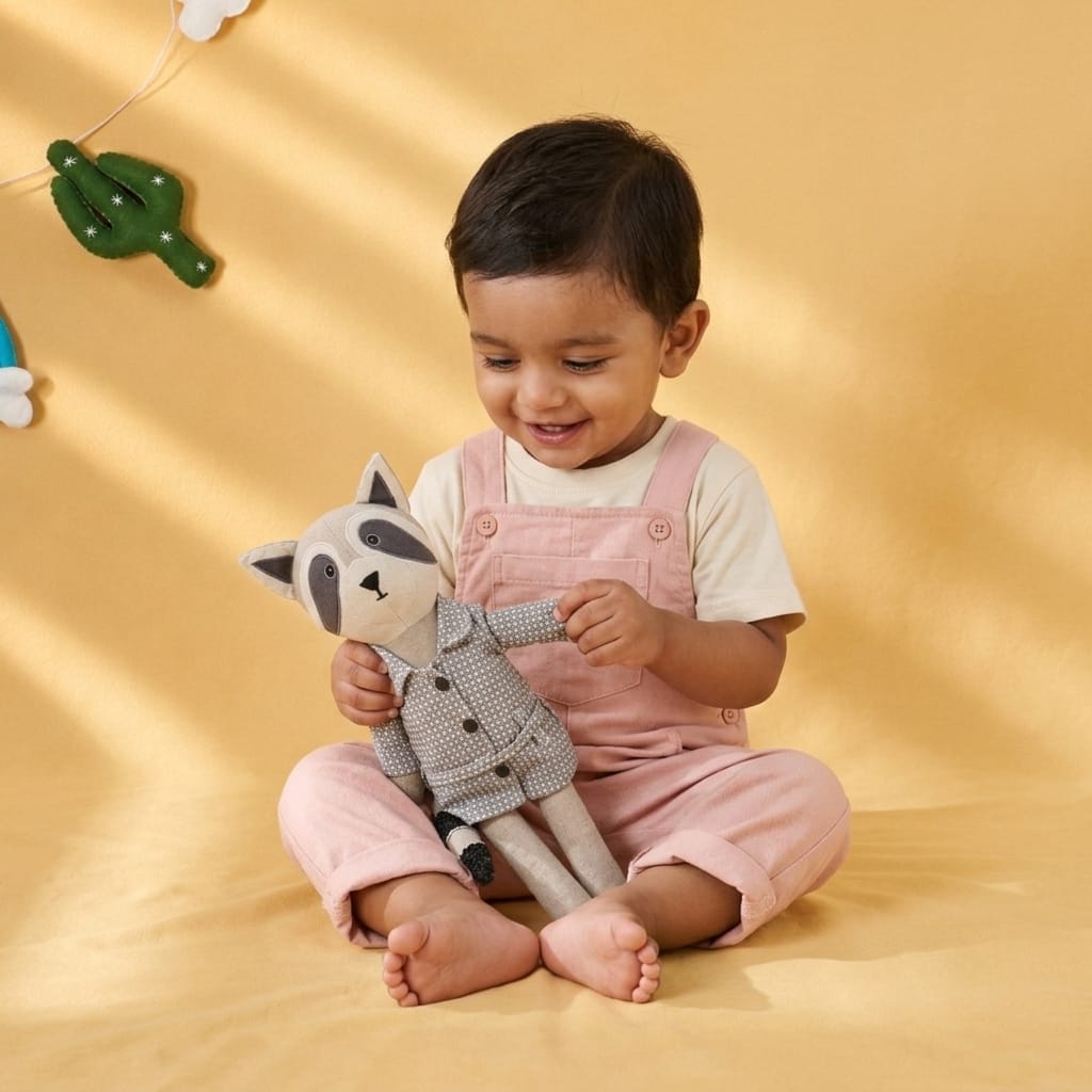 Miss Raccoon Stuffed Animal For Kids Nestasia