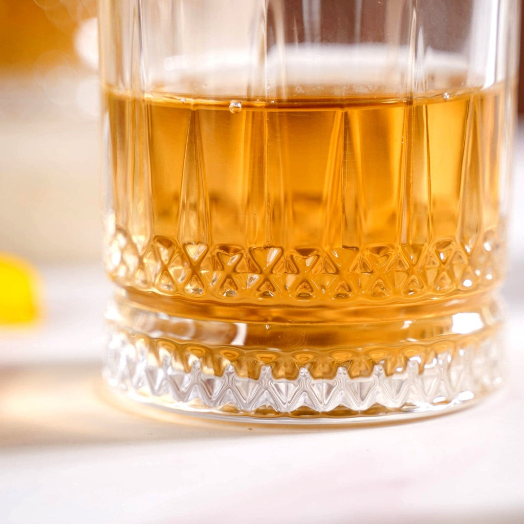 Set Of 6 Premium Ribbed Whiskey Glasses 220ml Nestasia