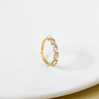 Whispering Pink Blush Statement Gold Ring Nestasia
