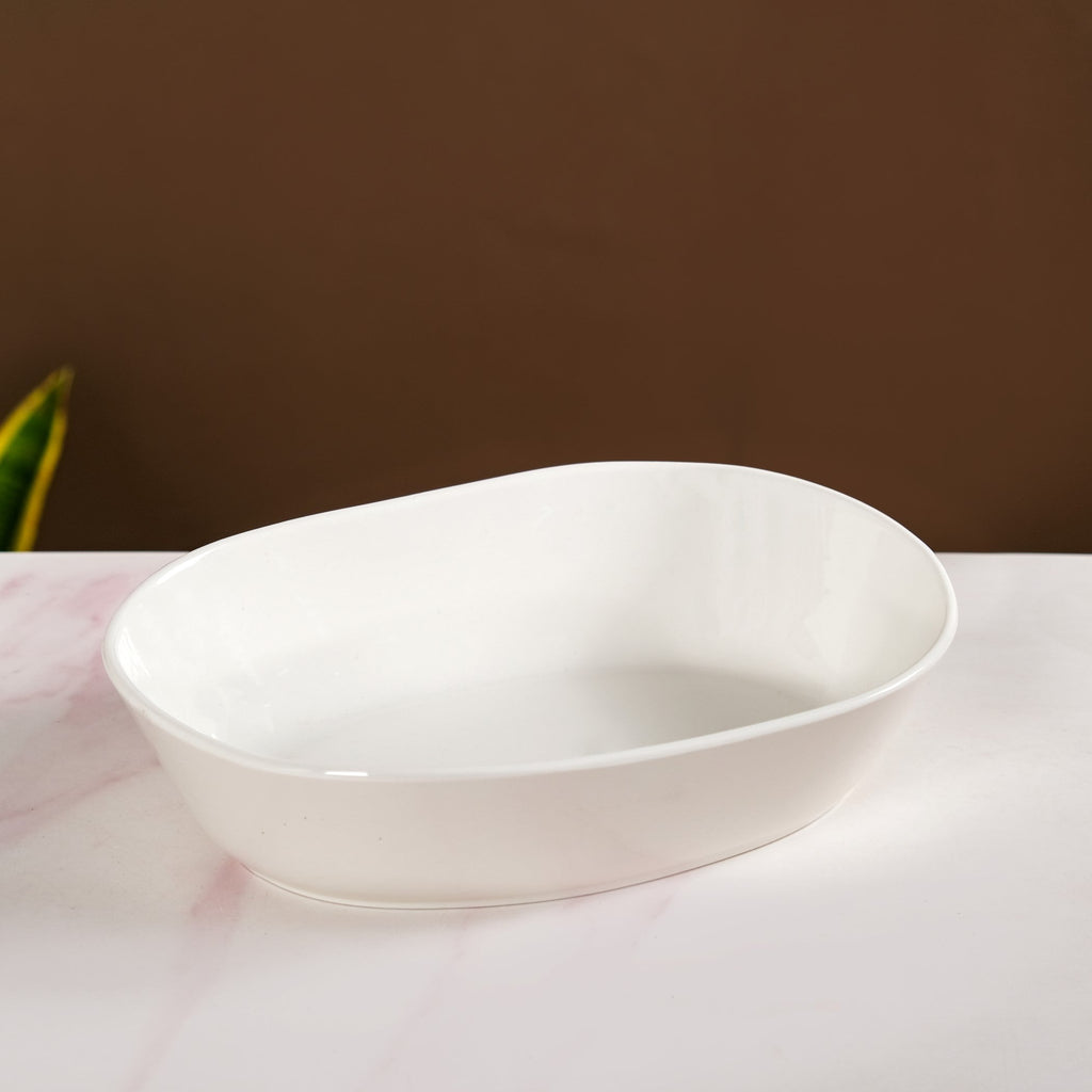 White 3 Tier Ceramic Fruit Bowl With Stand Nestasia