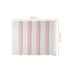 Chevron Stripe Pure Cotton Throw Blanket White Nestasia