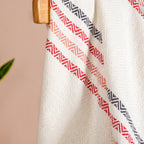 Chevron Stripe Pure Cotton Throw Blanket White Nestasia