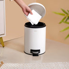 Clean Curve Metal Dustbin With Removable Bucket White 5000ml Nestasia