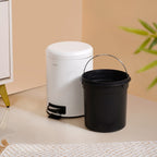 Clean Curve Metal Dustbin With Removable Bucket White 5000ml Nestasia
