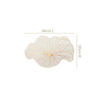 White Gold Lotus Leaf Dinner Table Mat Set Of 6 Nestasia