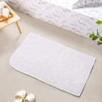 Ribbed Cotton Reversible Floor Mat White 82x50cm Nestasia