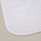 Ribbed Cotton Reversible Floor Mat White 82x50cm Nestasia